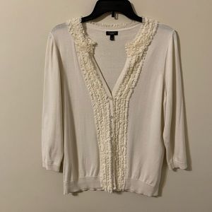 TALBOTS Button Up Front Closure Sweater  55% Silk/45% Cotton size Large